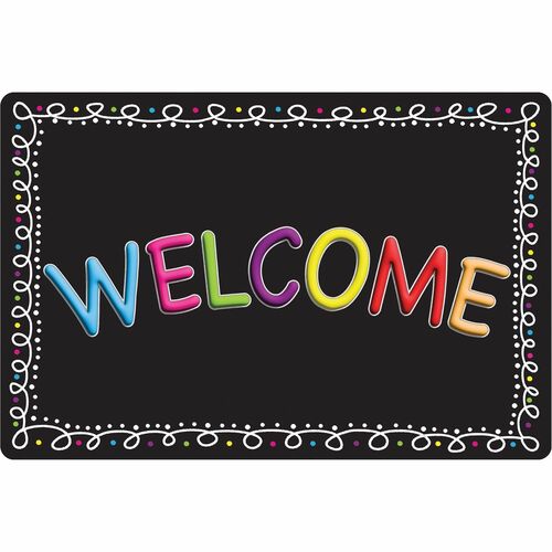 Mat, Welcome, Chalk Loops, 23-1/2" x 15-1/2", MI