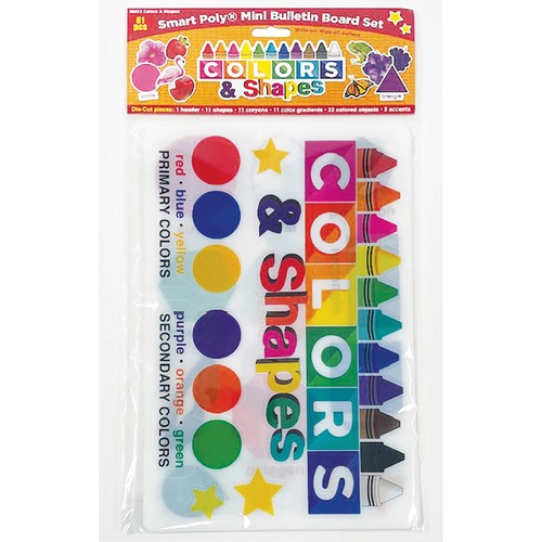 Bulletin Board Set, Mini, Colors/Shapes, 61-Piece Set, AST