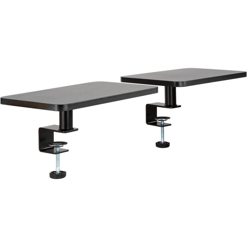 Monitor Stands, Dual, 15" x 9-1/4" x 5-3/4", Black/Silver