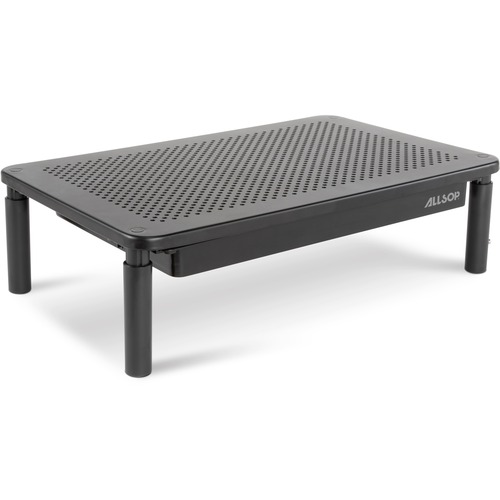 Monitor Stand, Adjustable Legs, 30 lb Cap, Black