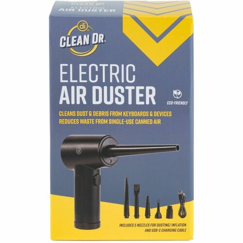Air Duster, Electric, USB Charge, LED, 3 Speeds, 5 Settings, Black