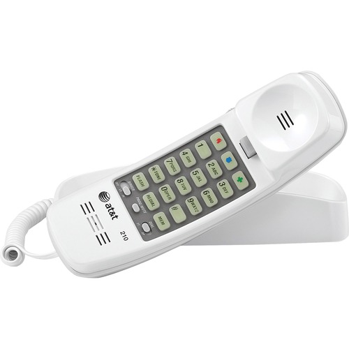 Corded Trimline Phone, Lighted Keypad, White