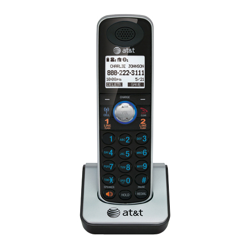 Phone Handset, 2-Line, Expandable, DECT 6.0, Black/Silver