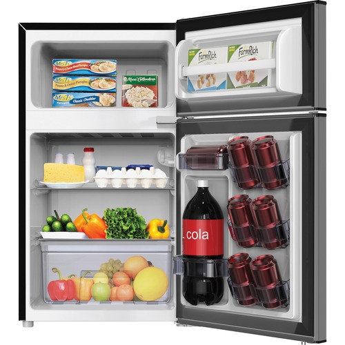 Compact Refrigerator, 3.1 Cubic Foot, 2-Door, 18-3/4"x19-3/4"x33-1/2", STST
