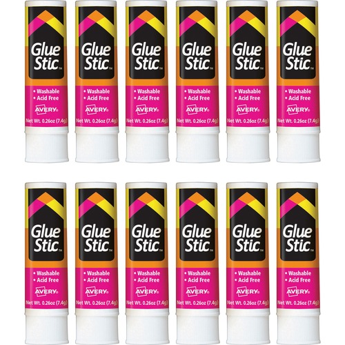 Glue Stick, Permanent, Washable, 0.26 oz., Clear 12/BX