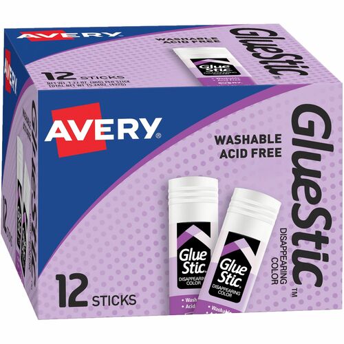 Glue Stic, Dries Clear, Permanent, 1.27 oz, Purple