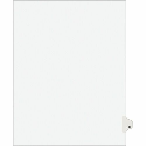 Index Divider, "23", Side Tab, 8-1/2"x11", White 25/PK