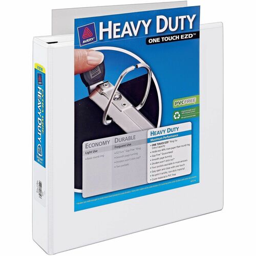 Extra Wide View Binder, 1-1/2" Capacity, Holds 11"x8-1/2", White