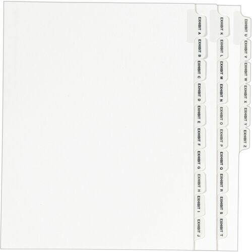Legal Dividers, A-Z, Side Tabs, 11" x 8-1/2", White/Black 26/ST
