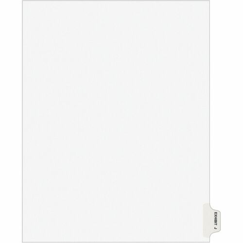 Index Dividers, "J", Side Tab, 8-1/2" x 11", We 25/PK