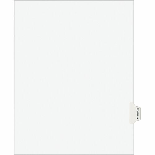 Index Dividers, "R", Side Tab, 8-1/2" x 11", White 25/PK