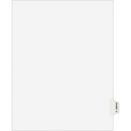 Index Dividers, "S", Side Tab, 8-1/2" x 11", WE 25/PK
