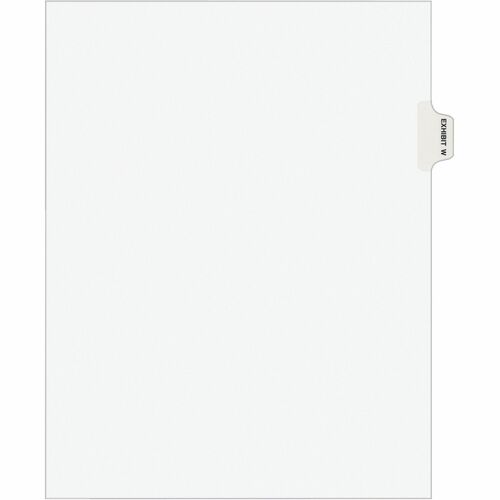 Index Dividers, "W", Side Tab, 8-1/2" x 11", WE 25/PK