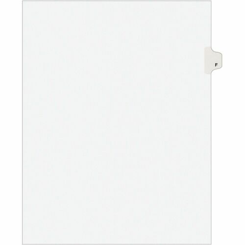 Legal Dividers with Letter "F", Side Tab, 8-1/2" x 11" 25/PK