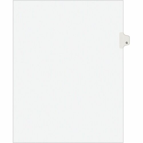 Legal Dividers With Letter "G", Side Tab, 8-1/2" x 11" 25/PK