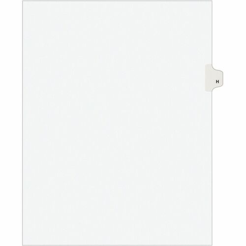 Legal Dividers With Letter "H", Side Tab, 8-1/2" x 11" 25/PK