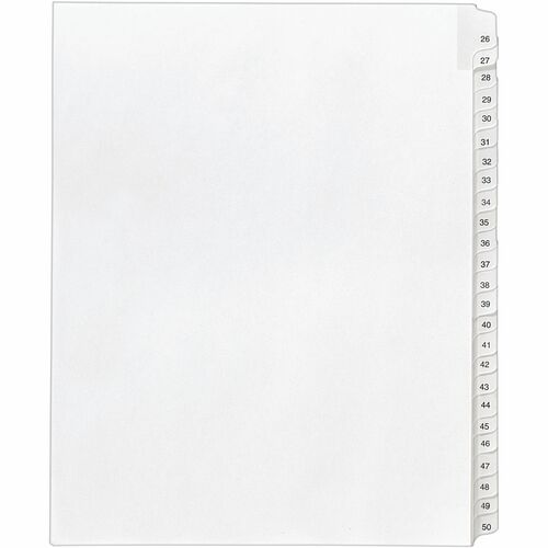 Index Dividers, Collated, 26-50, Side Tab, 8-1/2" x 11", WE 25/ST