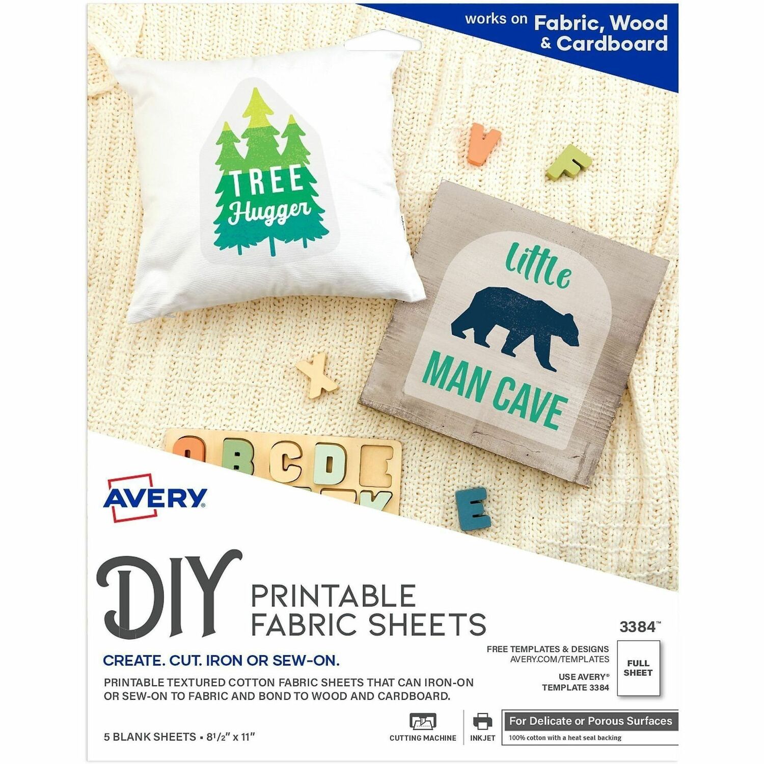 Fabric Decal Paper, Inkjet, Iron-On, 8-1/2" x 11", 5/PK Per Carton 6/CT