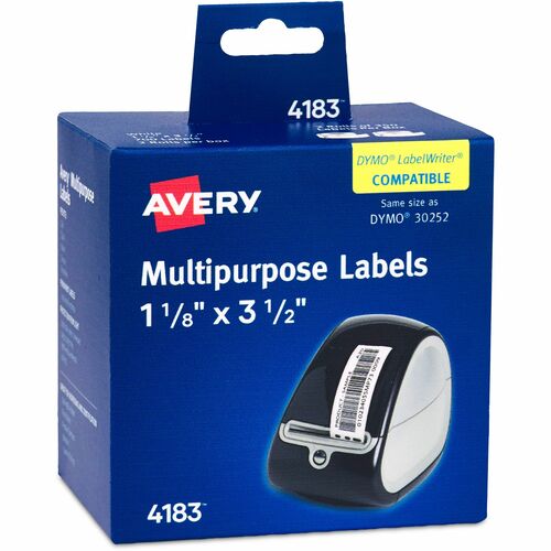 Address Labels, Adhesive, 1-1/8"x3-1/2", White 700/BX