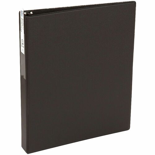 Economy Ring Binder W/Label Holder, 1" Capacity, Black