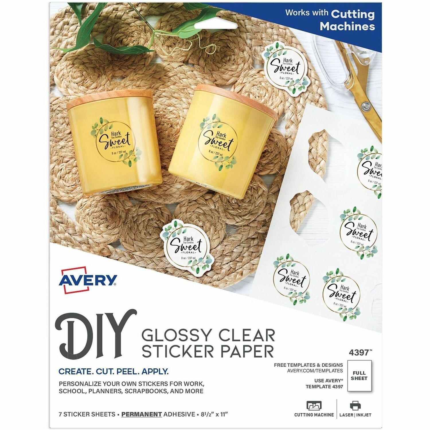 6 Self-Adhesive Paper, Inkjet, 8-1/2" x 11", Glossy CL 6/CT