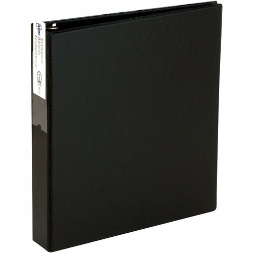 Economy Ring Binder W/Labelholder, 3" Capacity, Black