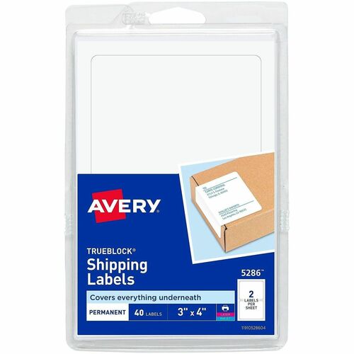 Shipping Labels, Laser/Inkjet, 3"x4", White, 40/PK 18/CT
