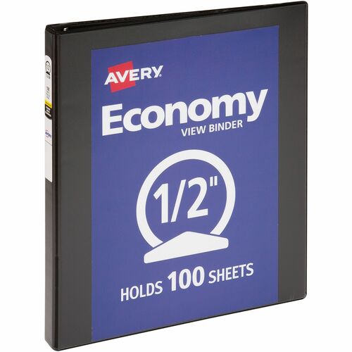 View Binder, 1/2" Round Rings, Economy, 8-1/2" x 11", Black