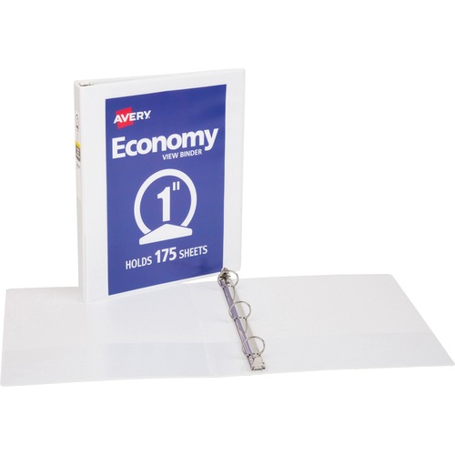 View Binder, 1" Round Rings, Economy, 8-1/2" x 11", White