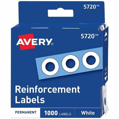 Reinforcements, Roll Dispenser, 1/4" Diameter, White 1000/PK