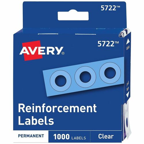 Reinforcement Stickers, Round, 1/4", Clear 1000/PK