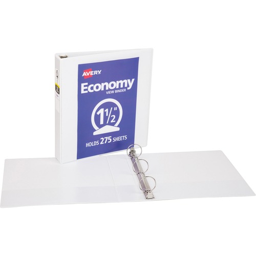 View Binder, 1-1/2" Round Rings, Economy, 8-1/2" x 11", White