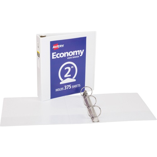 View Binder, 2" Round Rings, Economy, 8-1/2" x 11", White