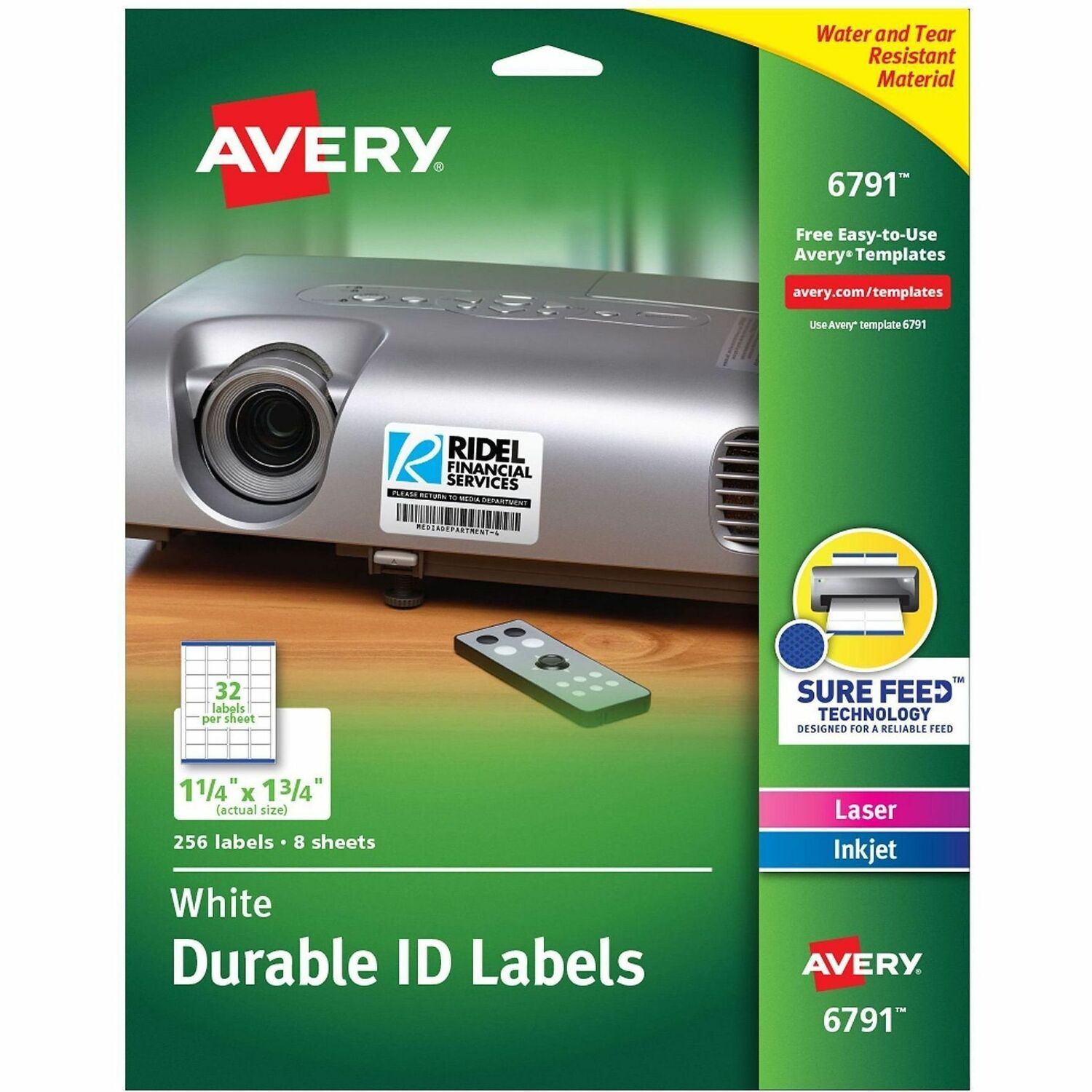 ID Labels, Square, Permanent, 1-1/4" x 1-3/4", WE 1280/CT