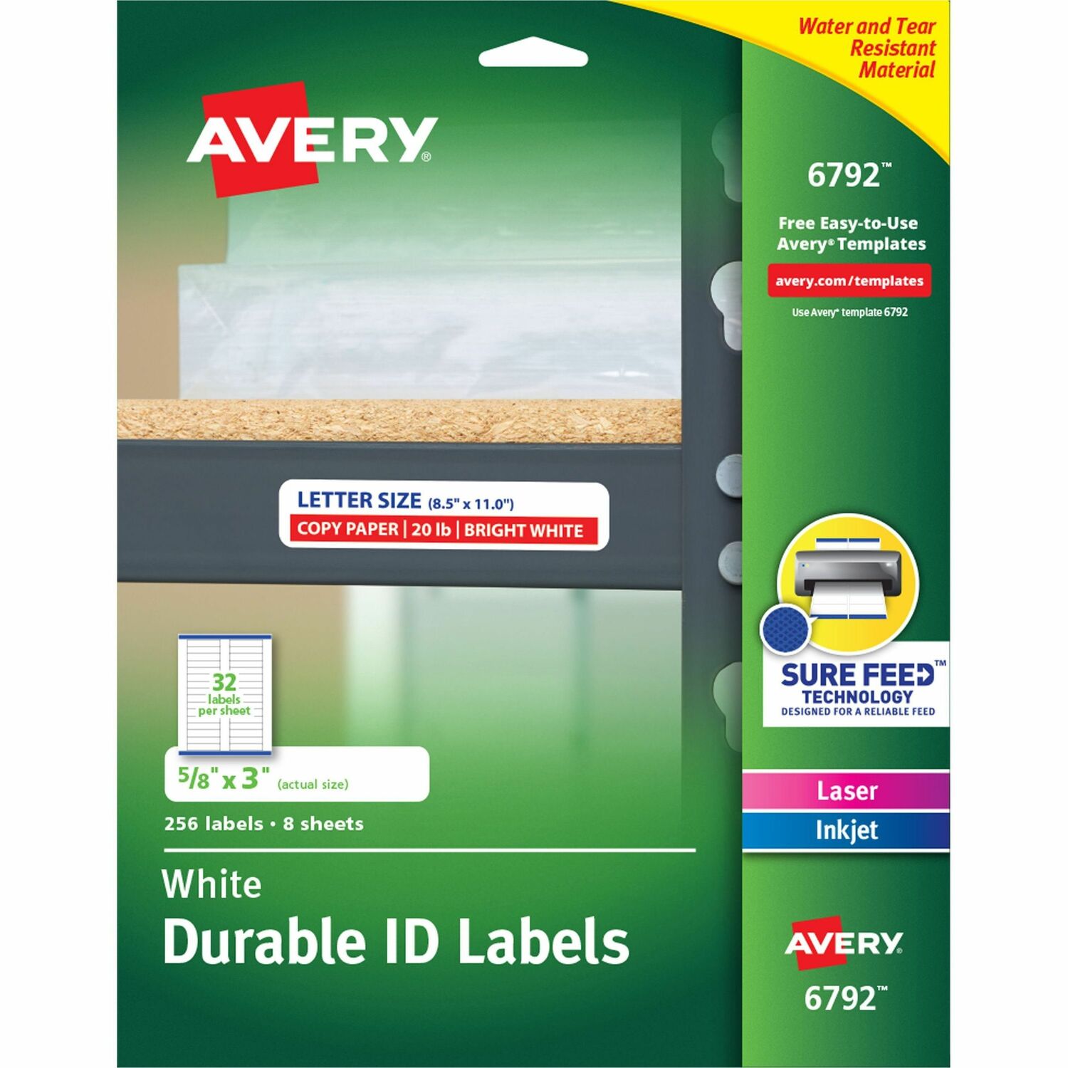 ID Labels, Rectangle, Permanent, 3" x 5/8", WE 1280/CT