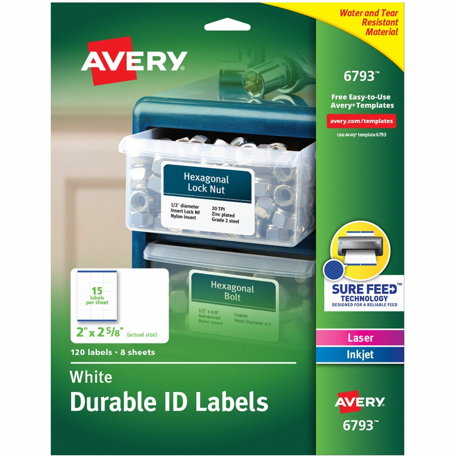 ID Labels, Rectangle, Permanent, 2" x 2-5/8", WE 600/CT