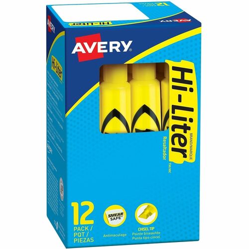 Desk Style Highlighter, Chisel Pt, Yellow Ink 12/DZ