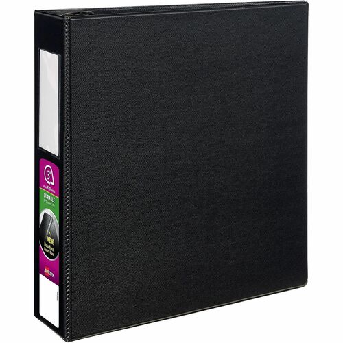 Slant Ring Binder with Label Holder, 3" Cap, 11" x 8-1/2", Black