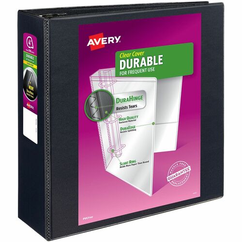 View Binder, 4" Capacity, 11" x 8-1/2", Black