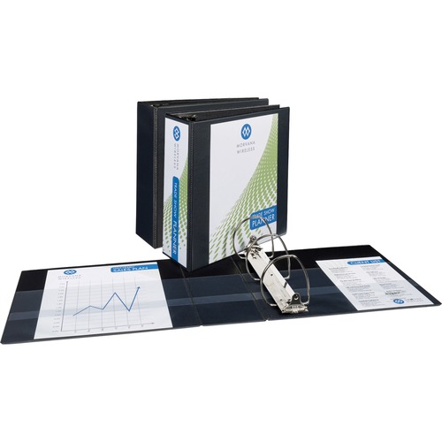 View Binder, 4" Capacity, 11" x 8-1/2", 3 Ring Binder, Black 3/BD