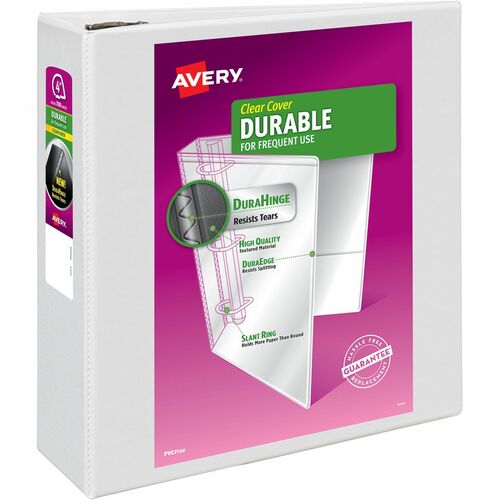 View Binder, 4" Capacity, 11" x 8-1/2", White