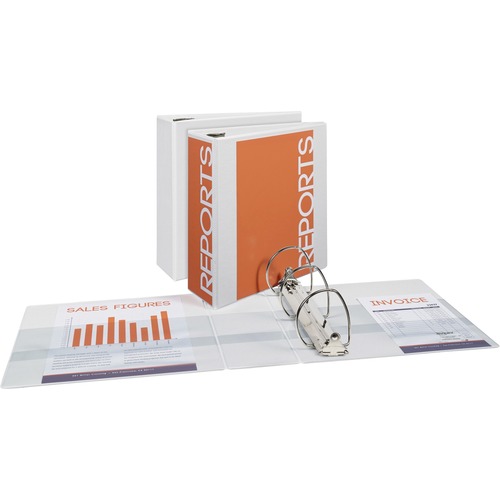 View Binder, 4" Capacity, 11"x8-1/2", 3 Ring, White 3/BD
