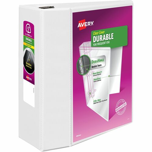 View Binder, 5" Capacity, 8-1/2" x 11", White