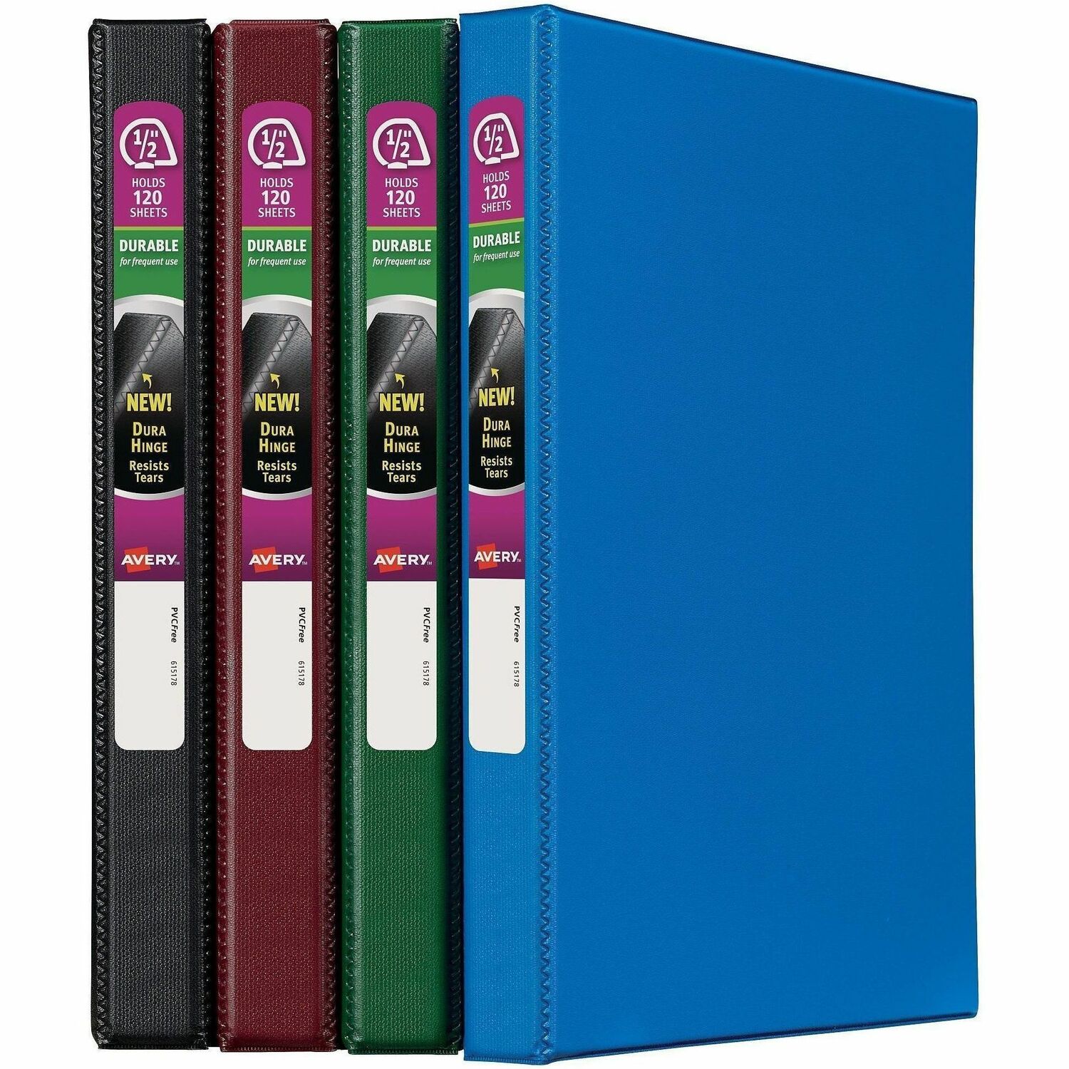 Binder, DuraHinge, 2 Pockets, 1/2" Cap, Letter, AST 12/CT