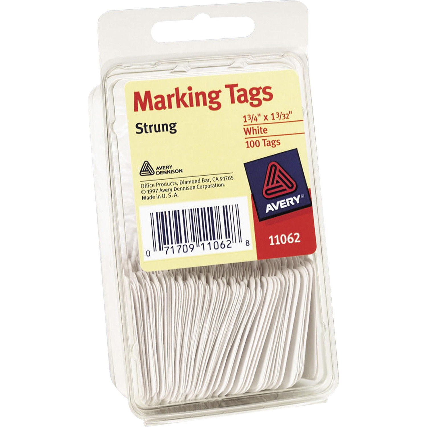 Marking Tags, Cardstock, Strung, 1-3/4"x1-3/32", White, 100/PK 36/CT