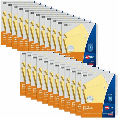 Insert Divider Bulk Pack, 8 Tabs, 24 Sets, Buff /Clear 192/BX