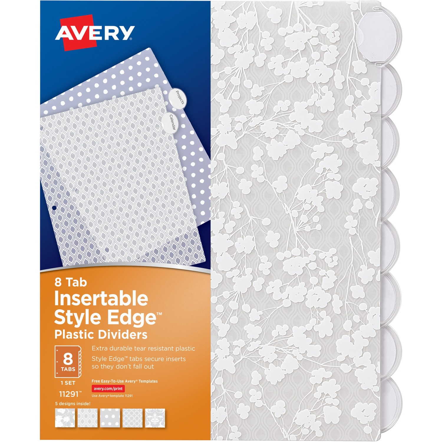 Divider, Insertable Tabs, 8-Tab, AST Designs, 24st/ct, MI 24/CT