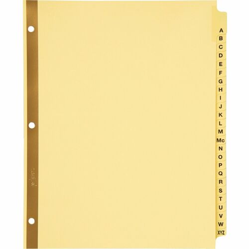Laminated Tab Dividers, 3-Hole Punch, A-Z, 8-1/2" x 11", Buff 25/ST