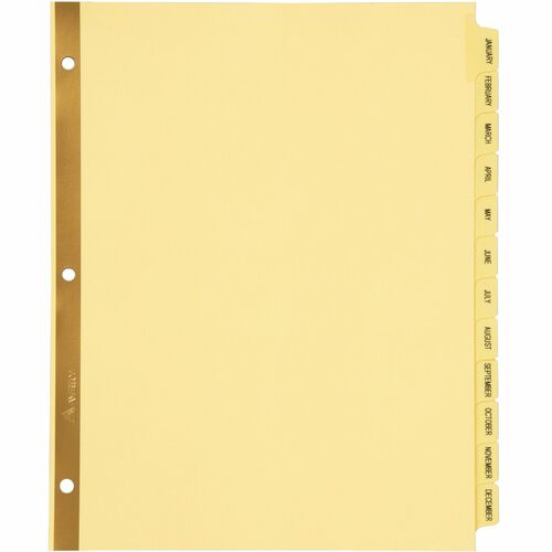 Preprinted Dividers, Monthly, Jan-Dec, 8-1/2" x 11", 12-Tab, BF 12/ST