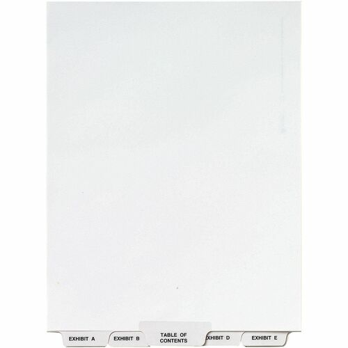 Legal Exhibit Dividers, Bottom Tab, A-Z, 11" x 8-1/2", White 25/ST